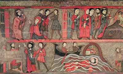 Altar Frontal with Scenes from the Life of Saint Clement, from the Church of Sant Climent de Taüll, Vall de Boi, Alta Ribagorça, 2nd Half 13th Century by Catalan School
